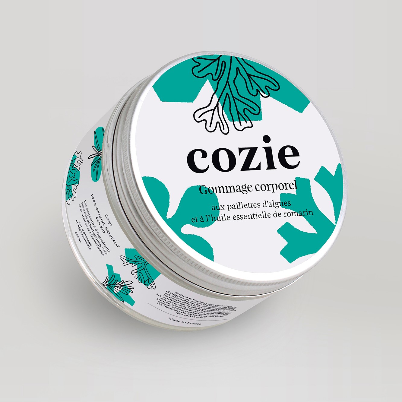 Gommage corporel aux paillettes d’algues et au romarin – 200 ml
