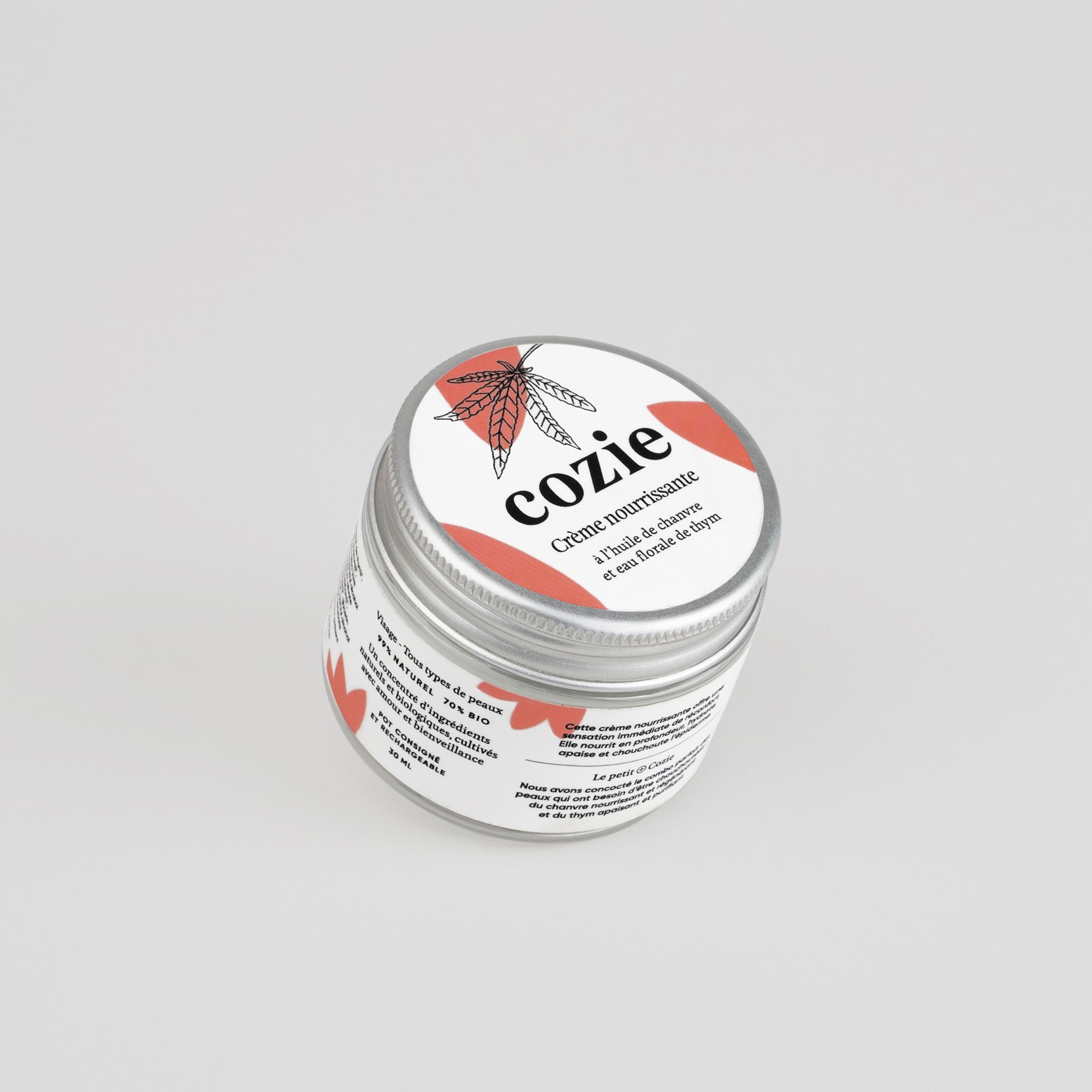 Crème nourrissante à l’huile de chanvre et eau florale de thym - 30ml