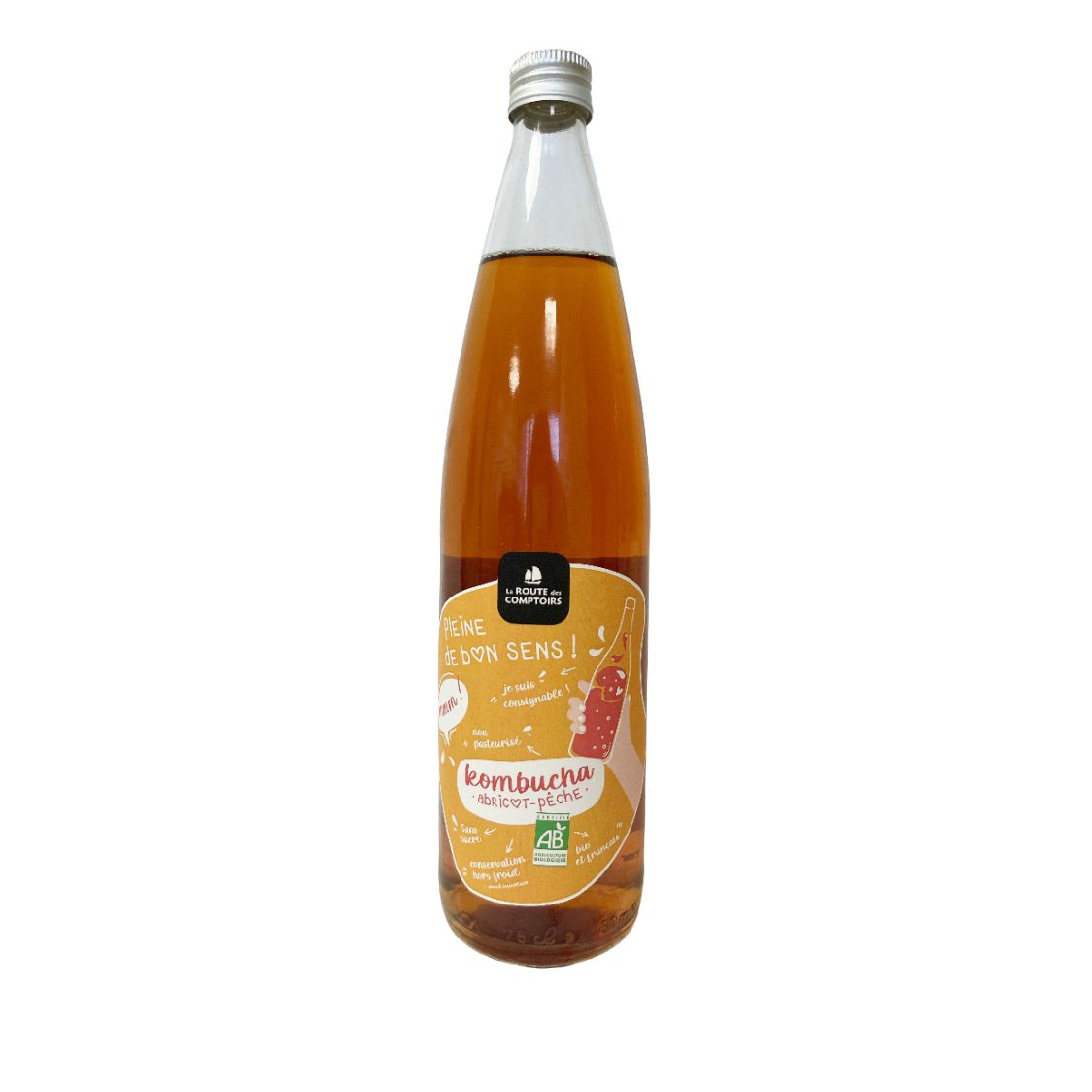 KOMBUCHA ABRICOT PECHE BIO 75CL