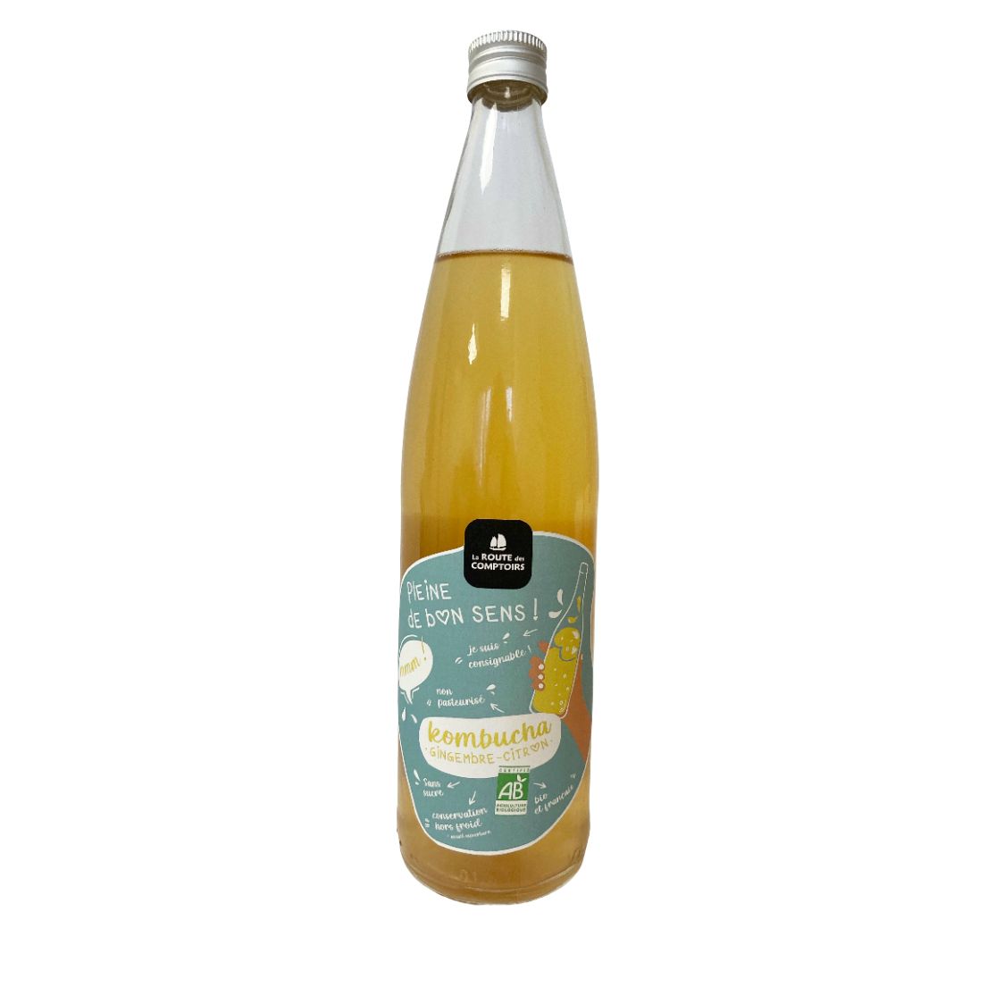 KOMBUCHA GINGEMBRE CITRON BIO 75CL