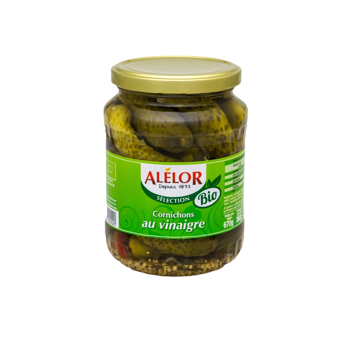 CORNICHONS AU VINAIGRE BIO 37CL
