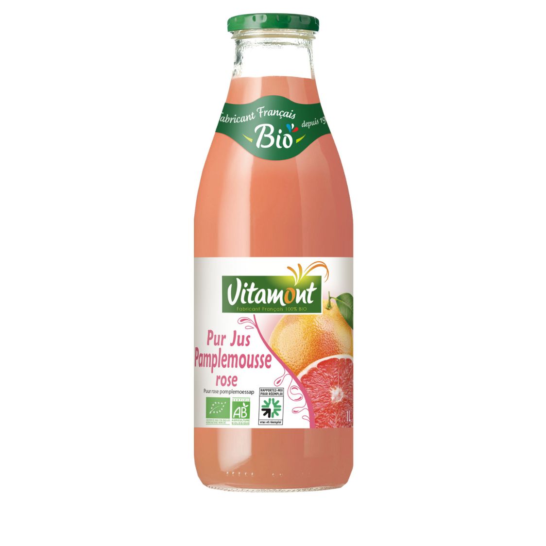 PUR JUS DE PAMPLEMOUSSE ROSE BIO 1L