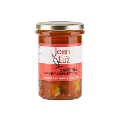SARDINES HUILE D'OLIVE PIMENT D'ESPELETTE AOP BIO 270G
